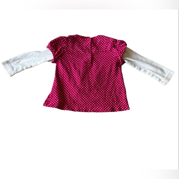 3/$20 BABY GAP 12-18M Pink W/ White Polka Dot Long Sleeve Top - Picture 3 of 3